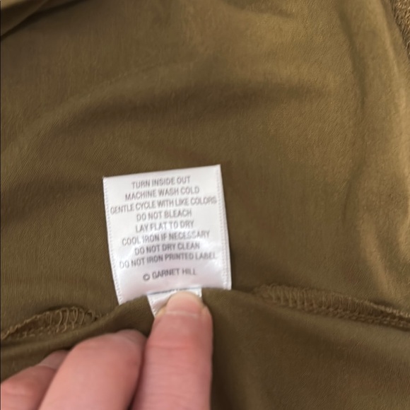 Garnet Hill Tan Tencel Relaxed Pleated Top small - Picture 8 of 9